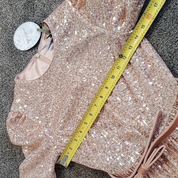 ANTONIO MELANI xNicola Bathie Nicola Sequin Belted Feathered A-Line 0 dress - Picture 10 of 16